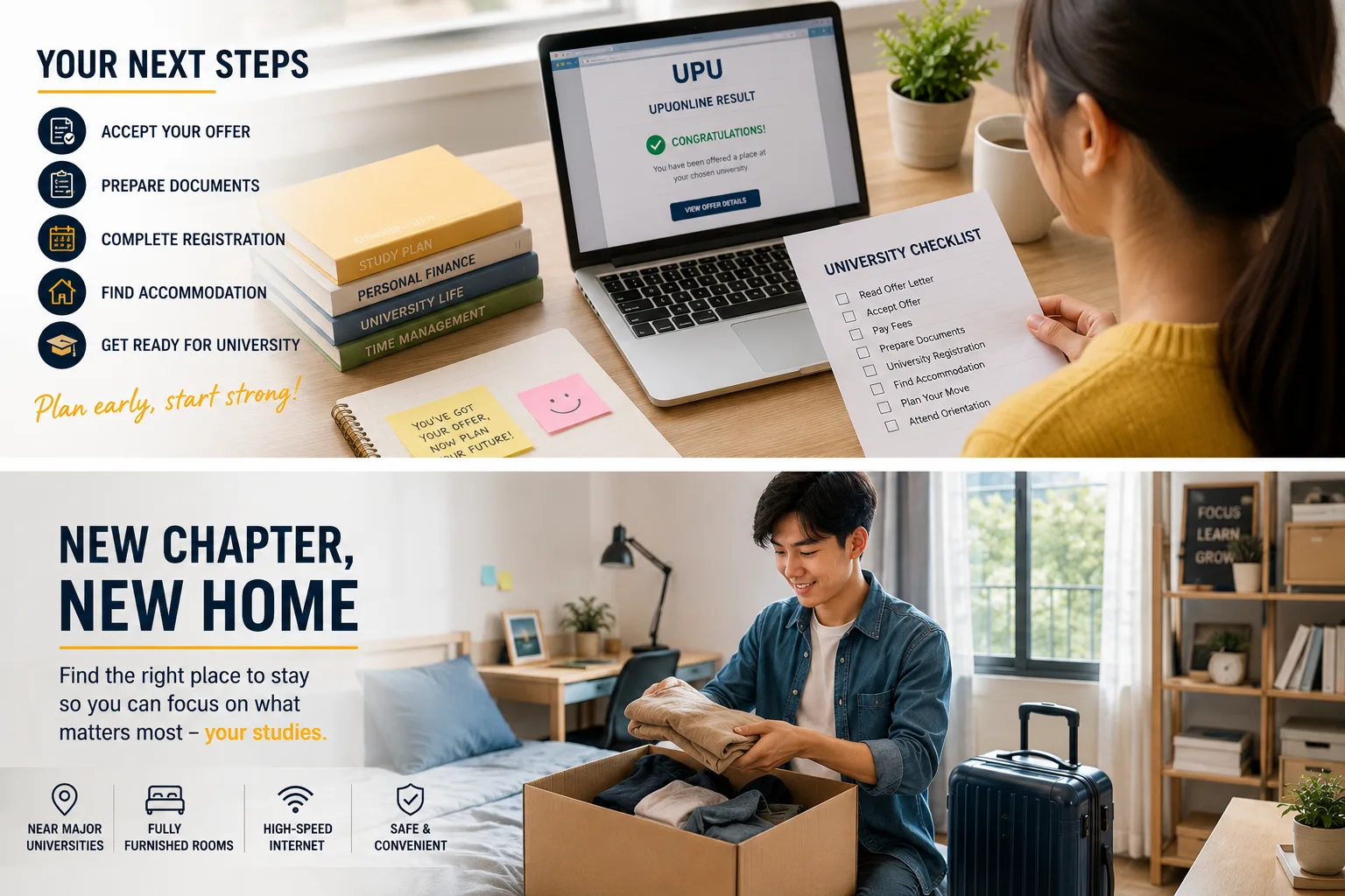 Student moving into furnished accommodation after receiving a university offer in Malaysia Student moving into furnished accommodation after receiving a university offer in Malaysia